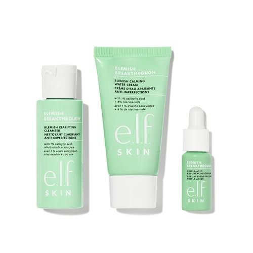 e.l.f. SKIN Blemish Breakthrough Blemish Control Basics Kit - Travel-Size Acne Skincare Routine with Cleanser, Serum & Moisturizer, Vegan & Cruelty-Free Avelisse