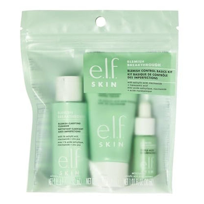 e.l.f. SKIN Blemish Breakthrough Blemish Control Basics Kit - Travel-Size Acne Skincare Routine with Cleanser, Serum & Moisturizer, Vegan & Cruelty-Free Avelisse