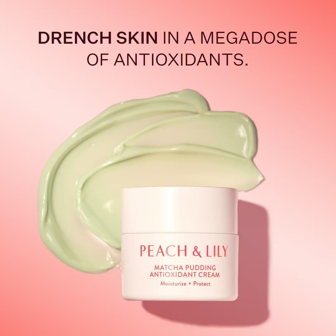 Peach & Lily Matcha Pudding Antioxidant Cream - Hydrating Face Moisturizer with Green Tea & Niacinamide, Vegan & Cruelty-Free Korean Skincare (1.69 fl oz) Avelisse
