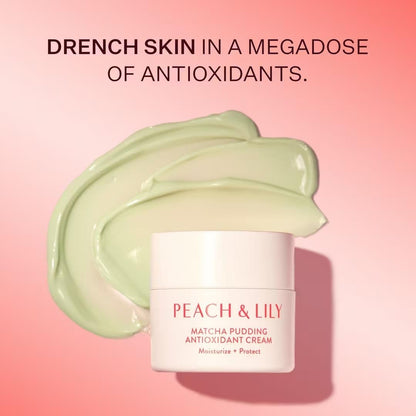Peach & Lily Matcha Pudding Antioxidant Cream - Hydrating Face Moisturizer with Green Tea & Niacinamide, Vegan & Cruelty-Free Korean Skincare (1.69 fl oz) Avelisse