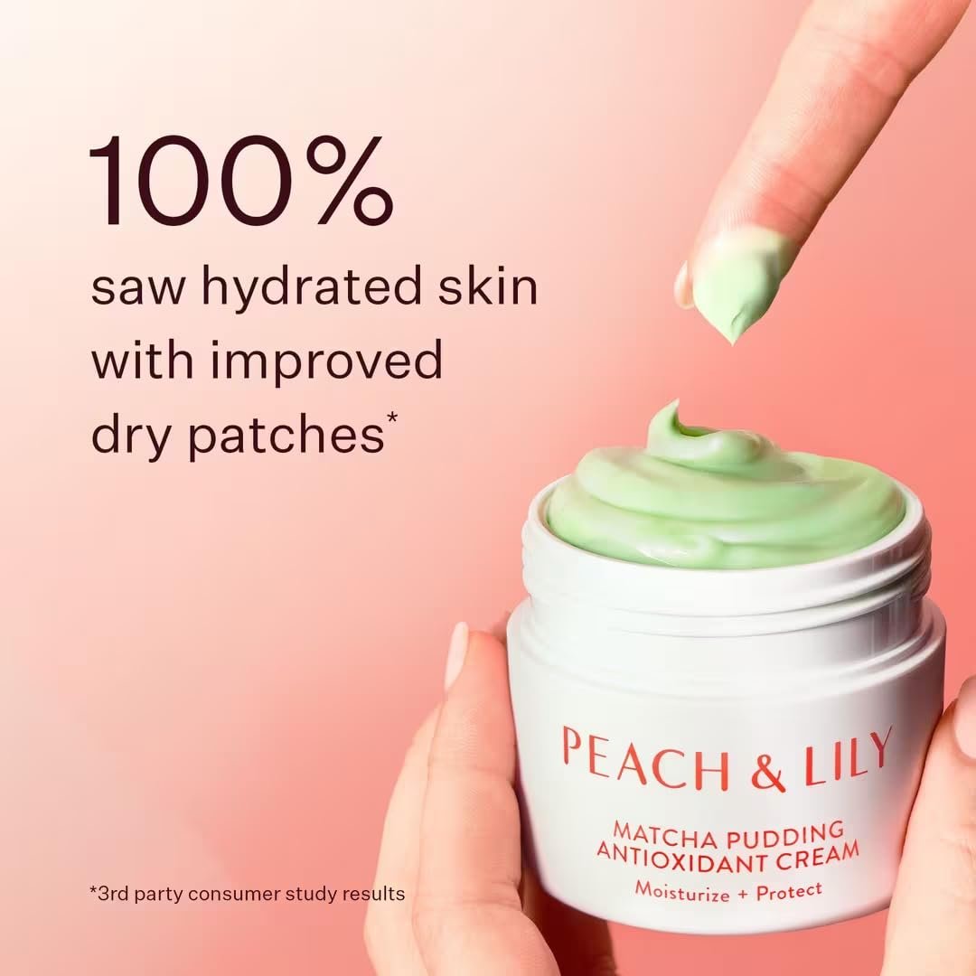 Peach & Lily Matcha Pudding Antioxidant Cream - Hydrating Face Moisturizer with Green Tea & Niacinamide, Vegan & Cruelty-Free Korean Skincare (1.69 fl oz) Avelisse