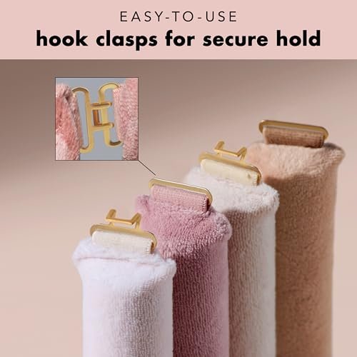 The Hair Edit Volumizing Hair Rods for Overnight Curls - No Heat Hair Rollers for Long or Medium Hair, Soft Velour Curlers, Damage-Free Styling Tools for Volumizing Waves, 4 Pack 10.5" Long Avelisse