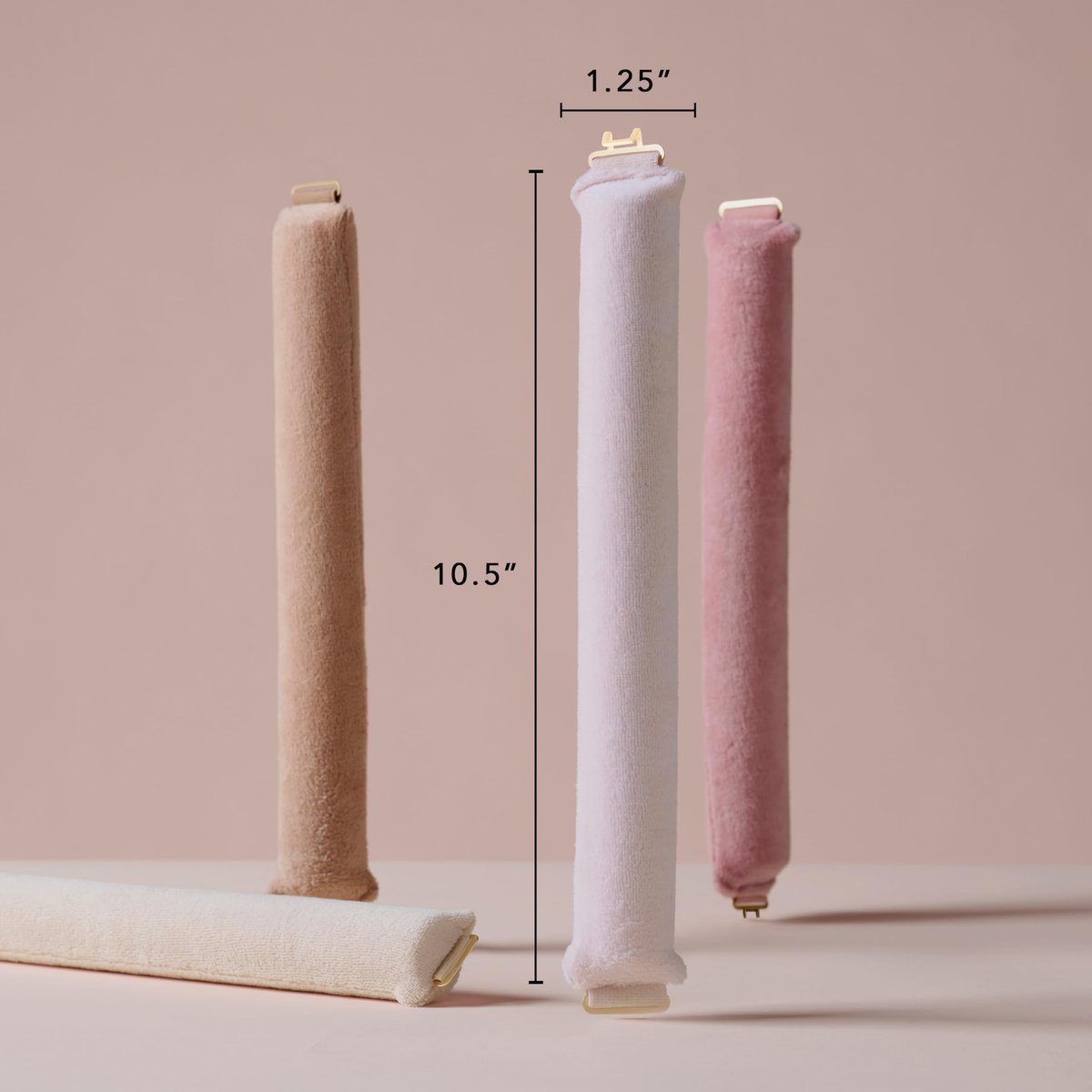 The Hair Edit Volumizing Hair Rods for Overnight Curls - No Heat Hair Rollers for Long or Medium Hair, Soft Velour Curlers, Damage-Free Styling Tools for Volumizing Waves, 4 Pack 10.5" Long Avelisse