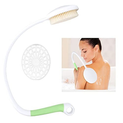 LYIGEOL 27.5" Back Bath Brush with Long Curved Handle - U-Shaped Body Scrubber for Elderly, Disabled, Post-Surgery, Limited Mobility, Spine Pain, Frozen Shoulder Avelisse