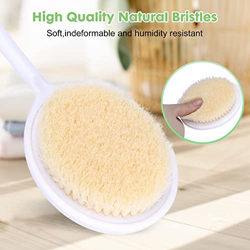 LYIGEOL 27.5" Back Bath Brush with Long Curved Handle - U-Shaped Body Scrubber for Elderly, Disabled, Post-Surgery, Limited Mobility, Spine Pain, Frozen Shoulder Avelisse