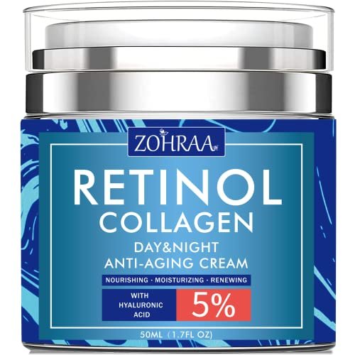 Retinol Cream for Face - Anti-Aging Moisturizer with Collagen, Hyaluronic Acid, Vitamin C & E - Natural Ingredients Day & Night Cream for Women and Men - görsel 2