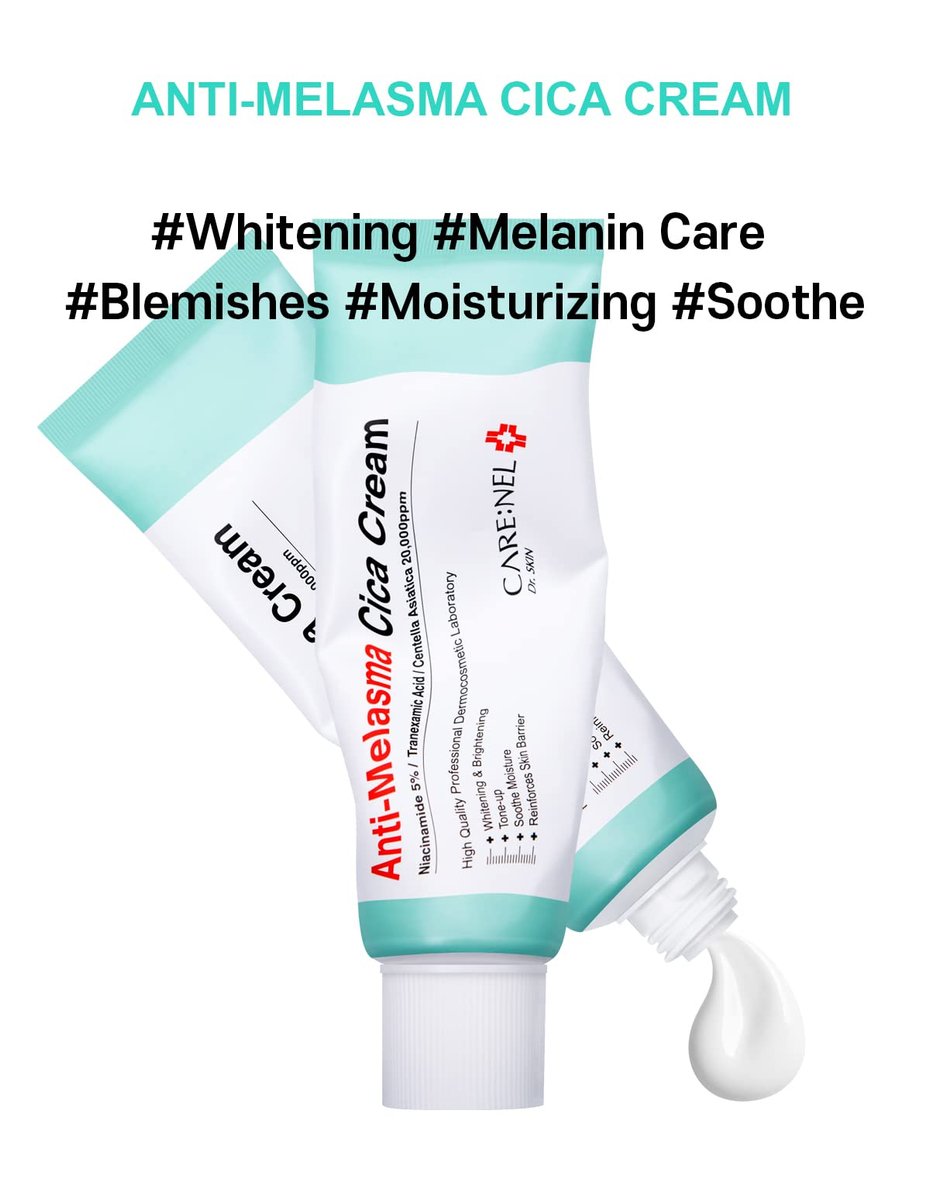 CARE:NEL Melasma Treatment Face Cream - Dark Spot Remover with Centella Asiatica - Korean Skin Care 40ml Avelisse