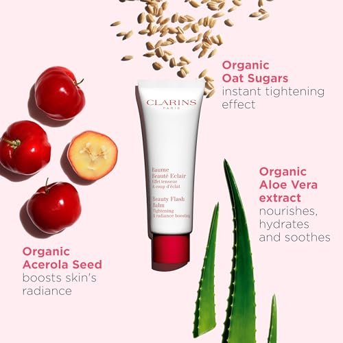 Clarins Beauty Flash Balm – 3-in-1 Hydrating Face Mask, Makeup Primer & Radiance Booster, 1.7 oz Avelisse