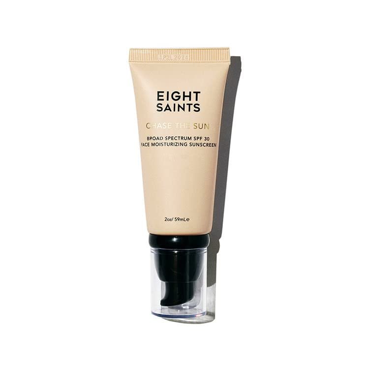 Eight Saints Chase the Sun Broad Spectrum SPF 30 Face Moisturizing Sunscreen - Mineral-Base Daily Face Moisturizer with Hyaluronic Acid, Squalane, and Vitamin E, 2 oz Avelisse