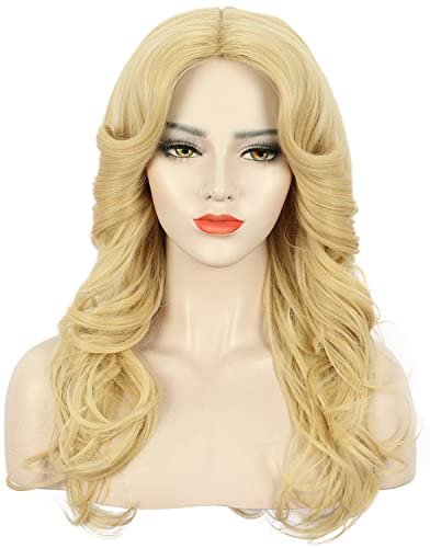 karlery Women's 70s Feathered Wig - Long Blonde Wave Disco Vintage Costume Wig for Party Fashion Accessory - görsel 4