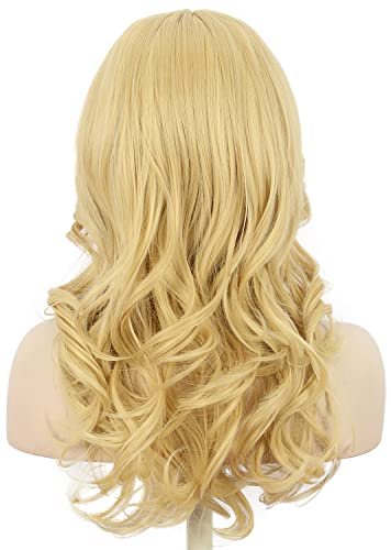 karlery Women's 70s Feathered Wig - Long Blonde Wave Disco Vintage Costume Wig for Party Fashion Accessory