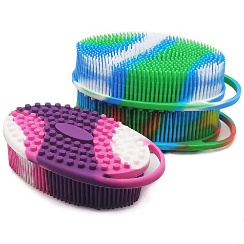 Soft Exfoliating Body Shower Scrubber - Silicone Bath Brush for Kids & Adults - 3 Pack - görsel 4