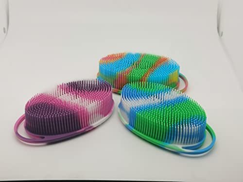 Soft Exfoliating Body Shower Scrubber - Silicone Bath Brush for Kids & Adults - 3 Pack - görsel 10