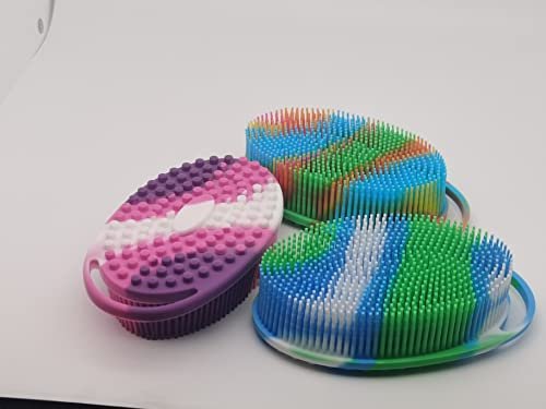 Soft Exfoliating Body Shower Scrubber - Silicone Bath Brush for Kids & Adults - 3 Pack - görsel 6