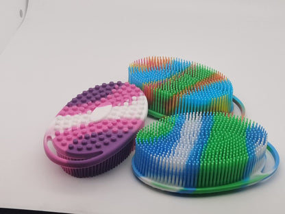 Soft Exfoliating Body Shower Scrubber - Silicone Bath Brush for Kids & Adults - 3 Pack