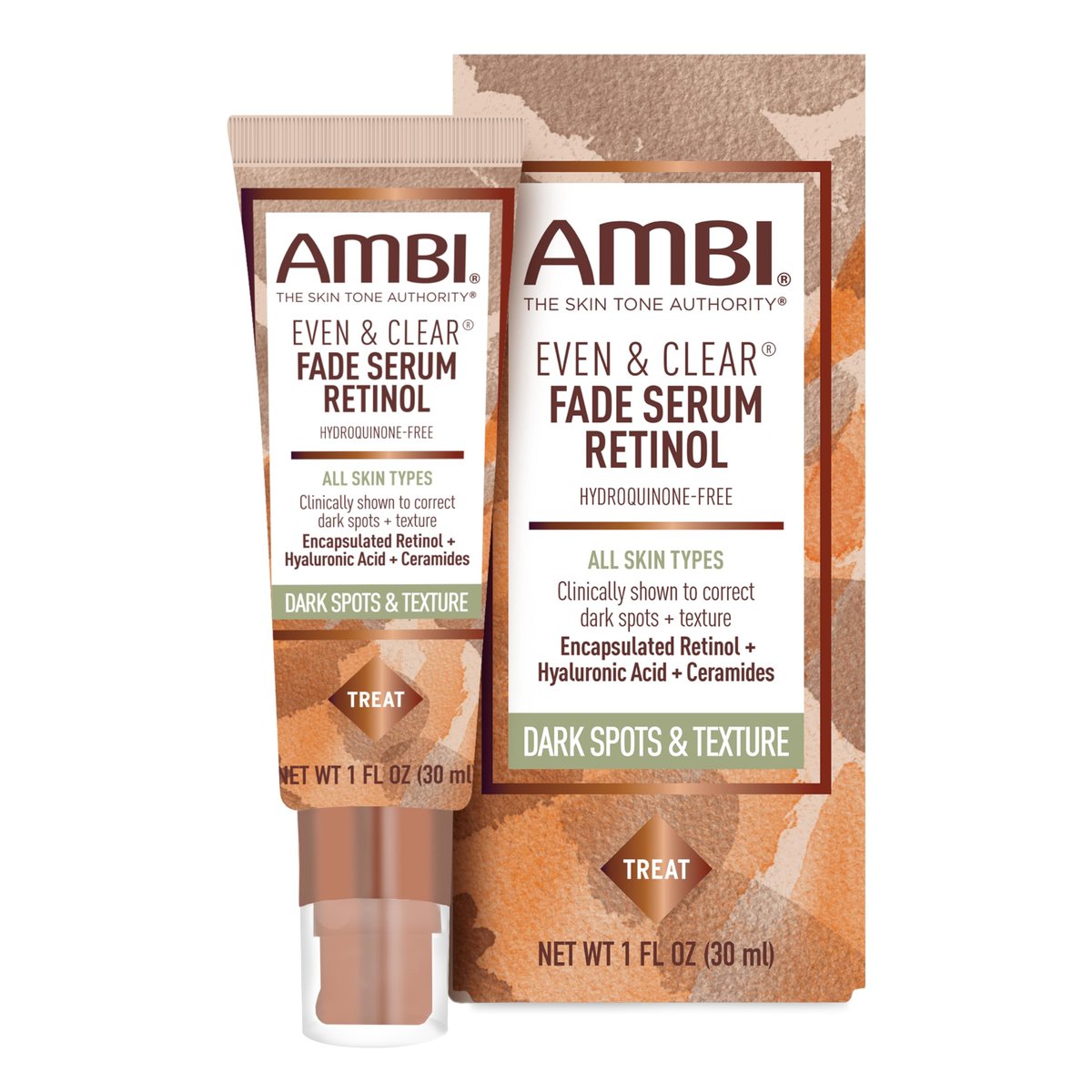 Ambi Even & Clear Fade Serum – Hydroquinone-Free Dark Spot Corrector with Retinol, Hyaluronic Acid, Niacinamide & Ceramides for Hyperpigmentation – 1 Fl Oz - görsel 1