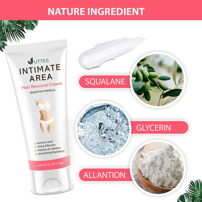 Intimate & Private Hair Removal Cream for Women – Painless Depilatory Cream for Underarms, Bikini & Pubic Area, Sensitive Formula, 4.1 oz Avelisse