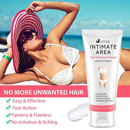 Intimate & Private Hair Removal Cream for Women – Painless Depilatory Cream for Underarms, Bikini & Pubic Area, Sensitive Formula, 4.1 oz Avelisse