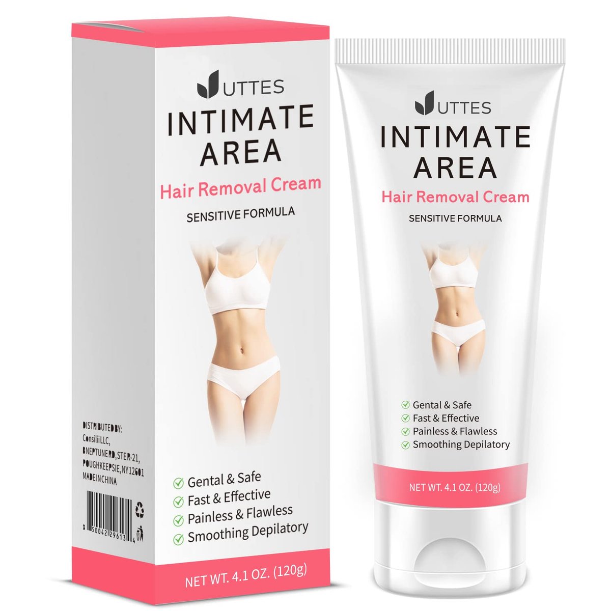 Intimate & Private Hair Removal Cream for Women – Painless Depilatory Cream for Underarms, Bikini & Pubic Area, Sensitive Formula, 4.1 oz Avelisse
