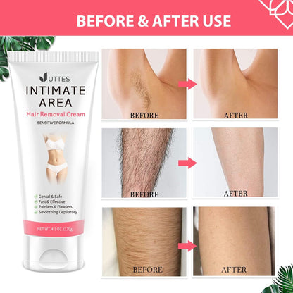 Intimate & Private Hair Removal Cream for Women – Painless Depilatory Cream for Underarms, Bikini & Pubic Area, Sensitive Formula, 4.1 oz Avelisse
