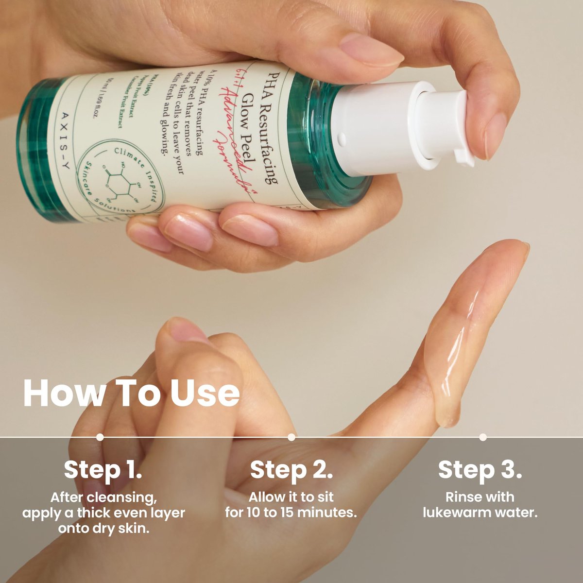 AXIS-Y PHA Resurfacing Glow Peel - 10% PHA Fruit Extract Mild Peeling Gel Exfoliator for Glass Skin Avelisse