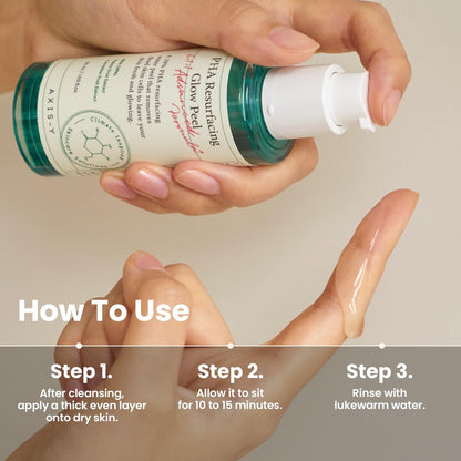 AXIS-Y PHA Resurfacing Glow Peel - 10% PHA Fruit Extract Mild Peeling Gel Exfoliator for Glass Skin Avelisse