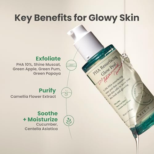 AXIS-Y PHA Resurfacing Glow Peel - 10% PHA Fruit Extract Mild Peeling Gel Exfoliator for Glass Skin Avelisse