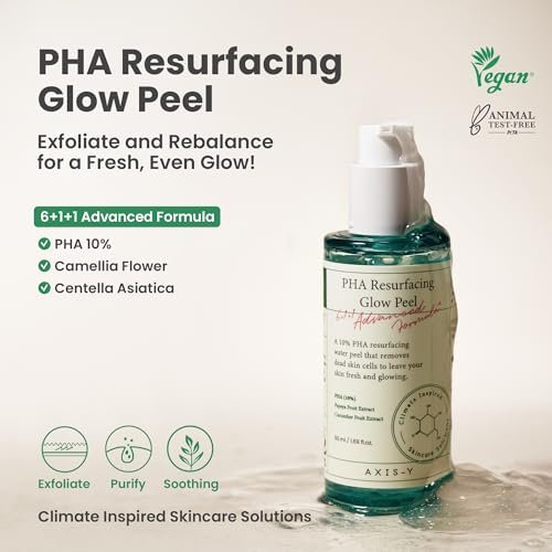 AXIS-Y PHA Resurfacing Glow Peel - 10% PHA Fruit Extract Mild Peeling Gel Exfoliator for Glass Skin Avelisse