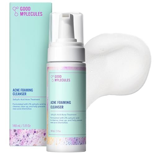 Good Molecules Acne Foaming Cleanser - 2% Salicylic Acid Face Wash for Acne-Prone Skin, Gentle Foaming Cleanser with Alcohol-Free Witch Hazel & Aloe, 5 Fl Oz - görsel 2