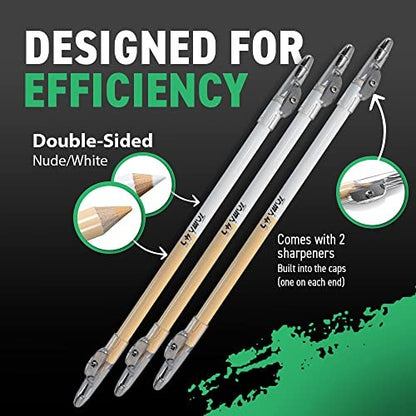 Tomb45 Precision Barber Pencil - 3 Pack Hairline & Beard Trace Guide with Sharpener Avelisse