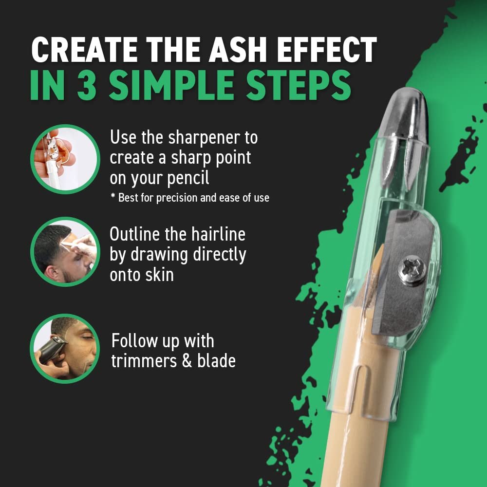 Tomb45 Precision Barber Pencil - 3 Pack Hairline & Beard Trace Guide with Sharpener Avelisse