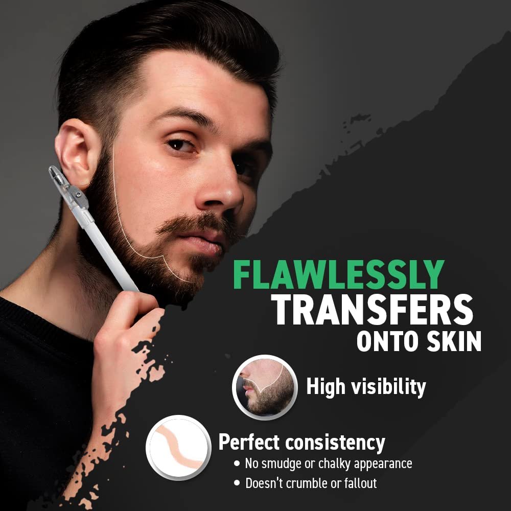 Tomb45 Precision Barber Pencil - 3 Pack Hairline & Beard Trace Guide with Sharpener Avelisse