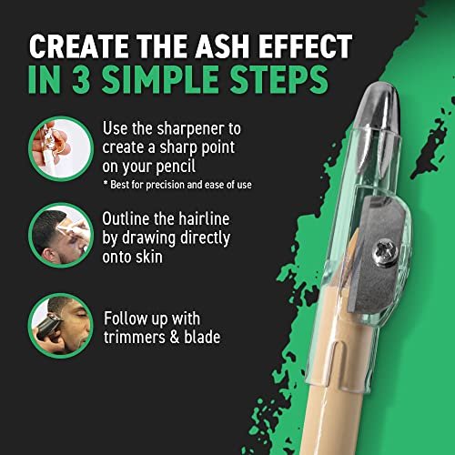 Tomb45 Precision Barber Pencil - 3 Pack Hairline & Beard Trace Guide with Sharpener Avelisse