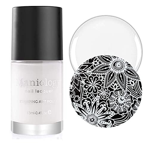 Maniology Black & White Duo Stamping Polish Set – Essential Nail Art Lacquers for Crisp, Full-Coverage DIY Manicures (13ml Each) Avelisse