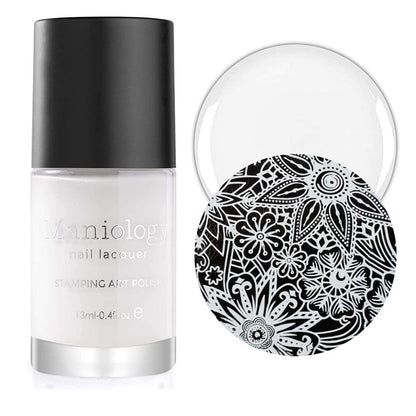 Maniology Black & White Duo Stamping Polish Set – Essential Nail Art Lacquers for Crisp, Full-Coverage DIY Manicures (13ml Each) Avelisse