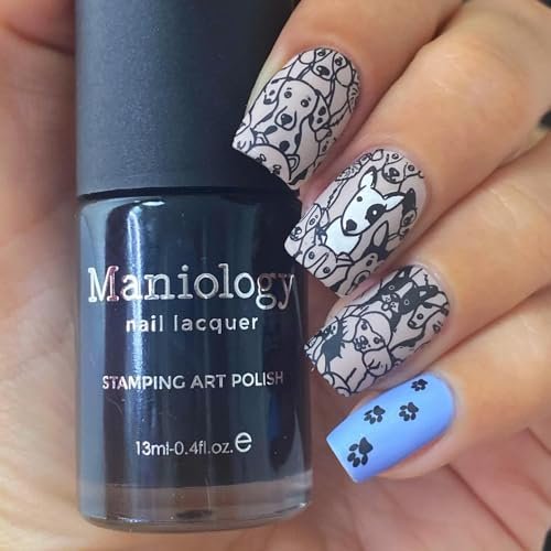 Maniology Black & White Duo Stamping Polish Set – Essential Nail Art Lacquers for Crisp, Full-Coverage DIY Manicures (13ml Each) Avelisse