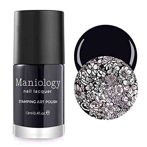 Maniology Black & White Duo Stamping Polish Set – Essential Nail Art Lacquers for Crisp, Full-Coverage DIY Manicures (13ml Each) Avelisse