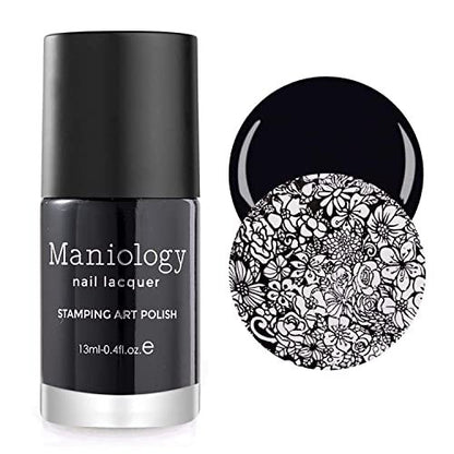 Maniology Black & White Duo Stamping Polish Set – Essential Nail Art Lacquers for Crisp, Full-Coverage DIY Manicures (13ml Each) Avelisse