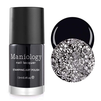Maniology Black & White Duo Stamping Polish Set – Essential Nail Art Lacquers for Crisp, Full-Coverage DIY Manicures (13ml Each) Avelisse