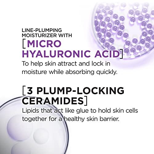 L'Oreal Paris Revitalift Hyaluronic Acid Water Cream with Ceramides - Fragrance Free Moisturizer (1.7 oz) + Serum Sample Avelisse