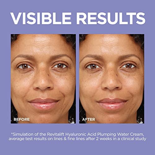 L'Oreal Paris Revitalift Hyaluronic Acid Water Cream with Ceramides - Fragrance Free Moisturizer (1.7 oz) + Serum Sample Avelisse