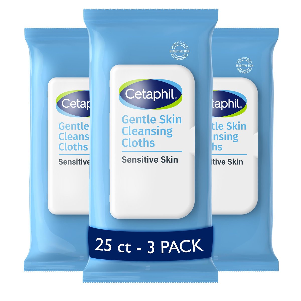Cetaphil Gentle Skin Cleansing Cloths for Dry, Sensitive Skin – 25 Count (Pack of 3) – Hypoallergenic & Fragrance Free Face and Body Wipes Avelisse