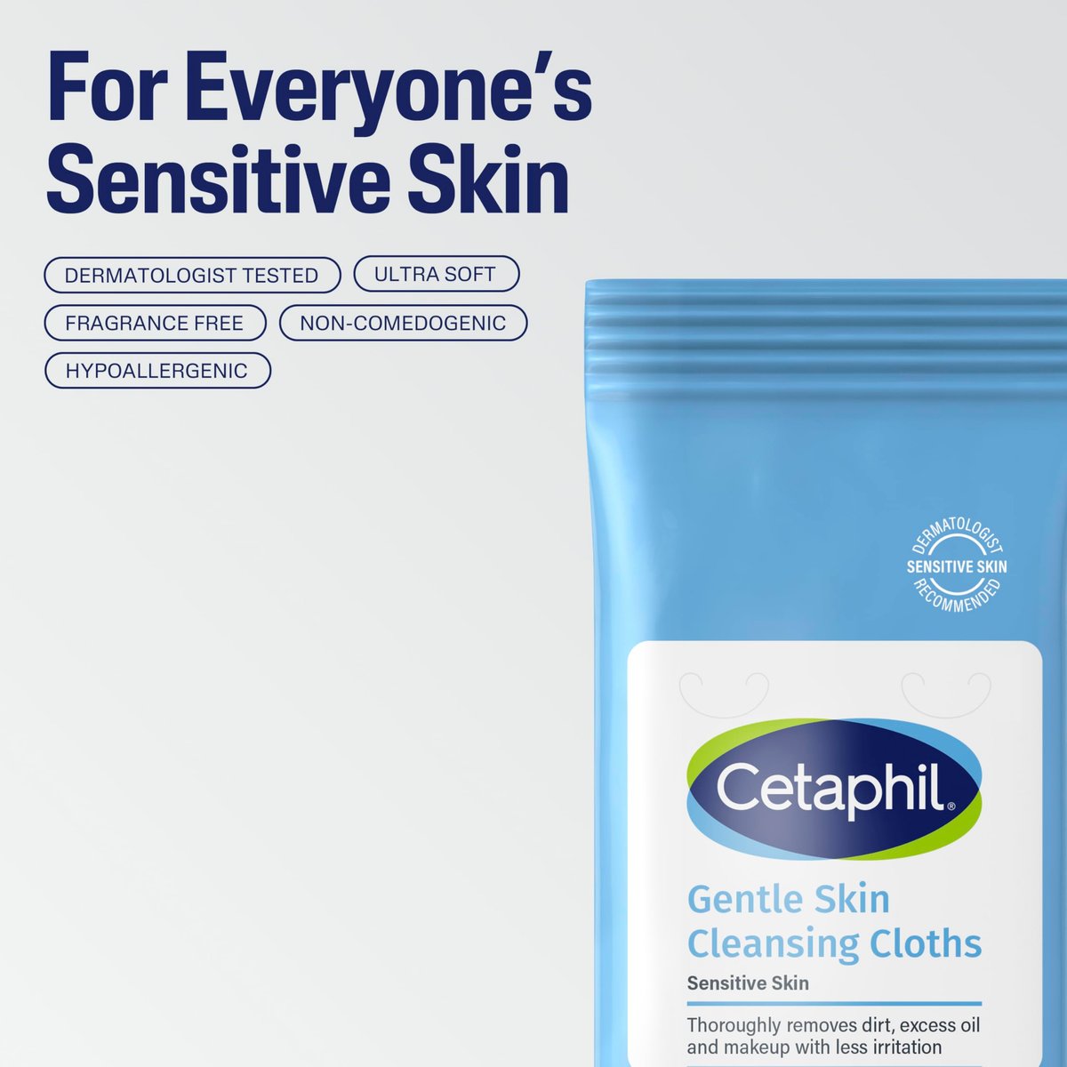 Cetaphil Gentle Skin Cleansing Cloths for Dry, Sensitive Skin – 25 Count (Pack of 3) – Hypoallergenic & Fragrance Free Face and Body Wipes Avelisse