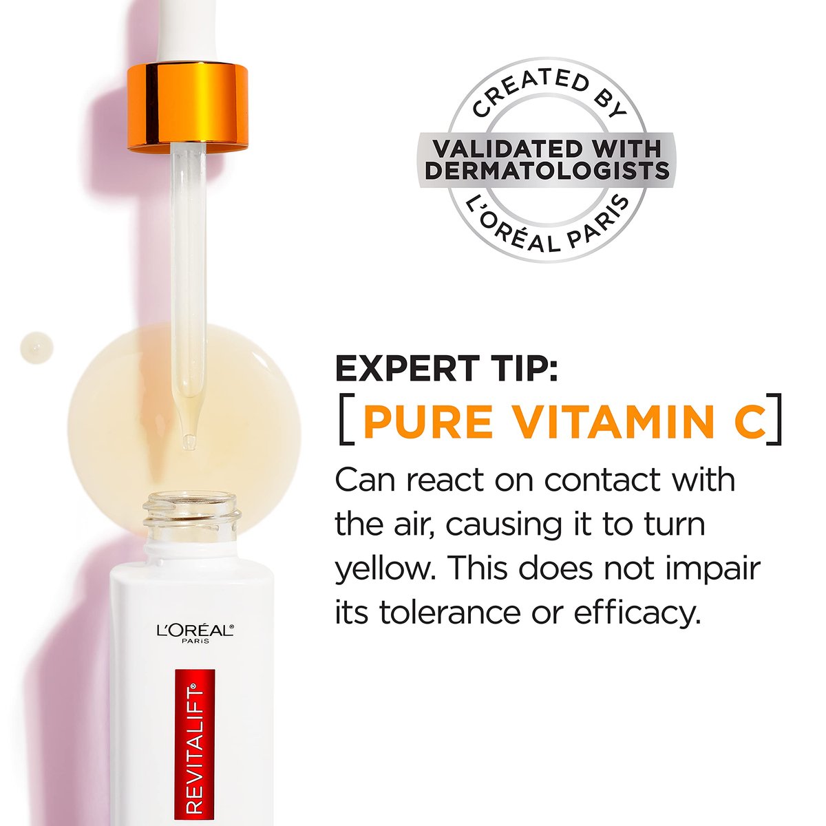L'Oreal Paris Revitalift 12% Pure Vitamin C Serum with Vitamin E & Salicylic Acid - Brightening Face Serum, 1 oz + Moisturizer Sample Avelisse