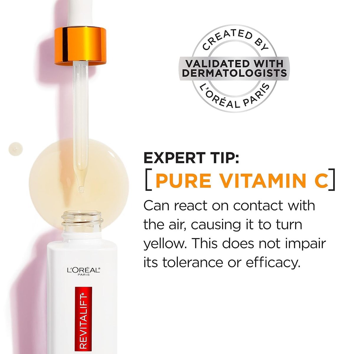 L'Oreal Paris Revitalift 12% Pure Vitamin C Serum with Vitamin E & Salicylic Acid - Brightening Face Serum, 1 oz + Moisturizer Sample Avelisse