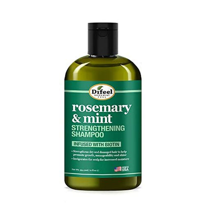 Difeel Rosemary Mint Strengthening Shampoo with Biotin - 12 oz | Natural Rosemary Oil for Hair Growth