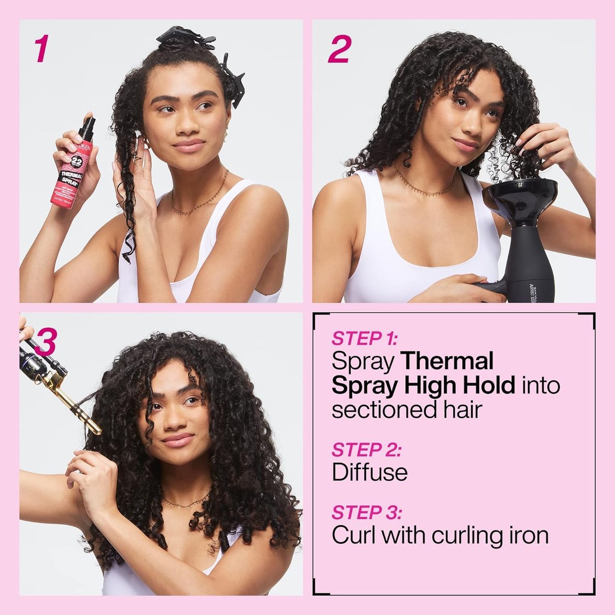Redken Thermal Spray 22 High Hold Heat Protectant & Setting Mist for Curling and Flat Irons, Lasting Frizz Control, 4.2 oz Avelisse