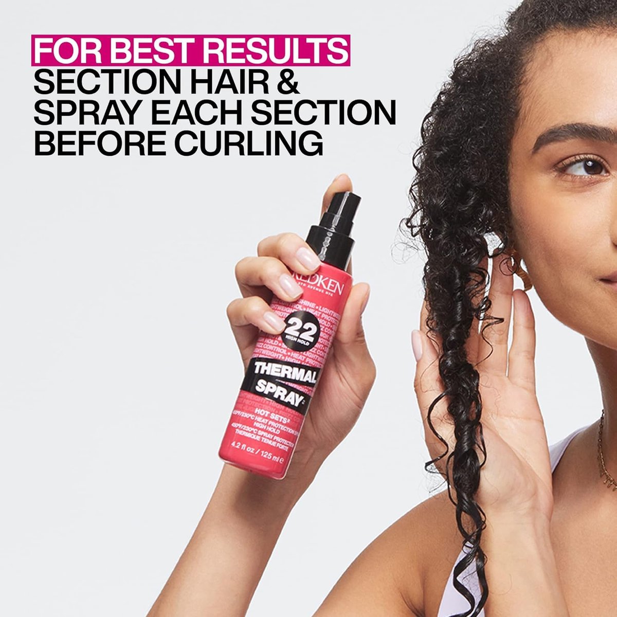 Redken Thermal Spray 22 High Hold Heat Protectant & Setting Mist for Curling and Flat Irons, Lasting Frizz Control, 4.2 oz Avelisse