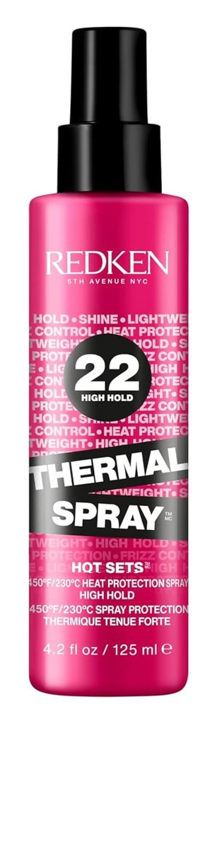 Redken Thermal Spray 22 High Hold Heat Protectant & Setting Mist for Curling and Flat Irons, Lasting Frizz Control, 4.2 oz Avelisse