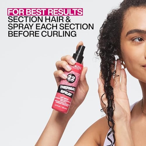 Redken Thermal Spray 22 High Hold Heat Protectant & Setting Mist for Curling and Flat Irons, Lasting Frizz Control, 4.2 oz Avelisse